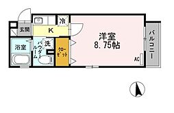 グリーンコア 1Kの間取図画像