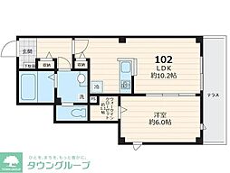 プリマヴェーラ代沢 1LDKの間取図画像