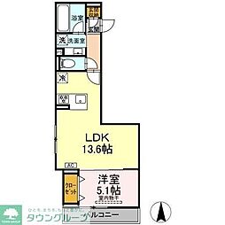 ヴィラ アンムート赤堤 1LDKの間取図画像