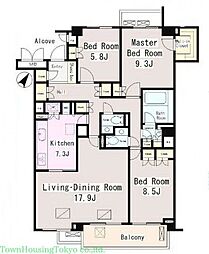深沢パーク・マンション 3LDKの間取図画像