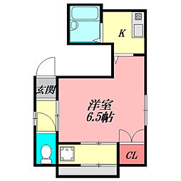 Ｍ‘プラザ滝井駅前弐番館 1階1Kの間取り