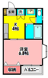 パルコート門真本町 1Kの間取図画像