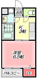 ラソレイユ 1Kの間取図画像