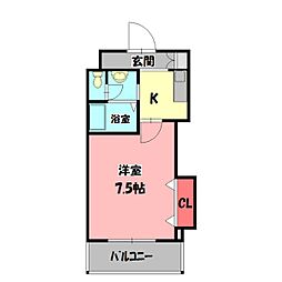 M'PLAZA門真駅前 1Kの間取図画像