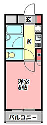 ヴィラージュ八雲 1Kの間取図画像