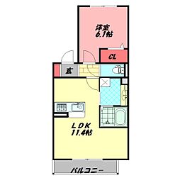 イロアス大日 1LDKの間取図画像