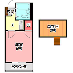 ビューコート門真 1Kの間取図画像