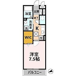モンテリブロ旭 1Kの間取図画像