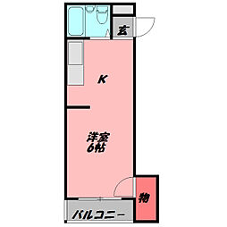 八雲東グリーンハイツ ワンルームの間取図画像