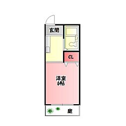 サンシティ八雲 1Kの間取図画像