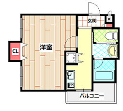 ラムール守口 1Kの間取図画像