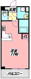 パーラム守口 ワンルームの間取図画像