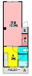 タナカハイツ 1Kの間取図画像