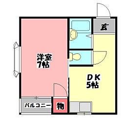 ハイ・インペリアルA 1DKの間取図画像