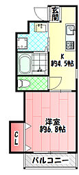 パルディナカダ3 1DKの間取図画像
