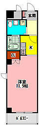 ザブラックフォート 1Kの間取図画像