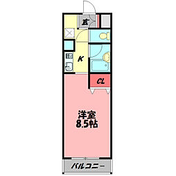 ギャレグラン太子橋 1Kの間取図画像