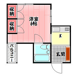 アクティブハイツ ワンルームの間取図画像