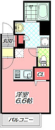 クレアート大阪トゥールビヨン ワンルームの間取図画像