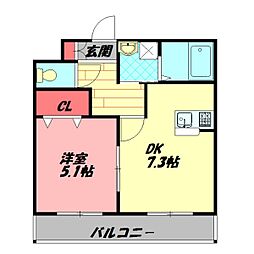 シェーンヴェレ 1DKの間取図画像