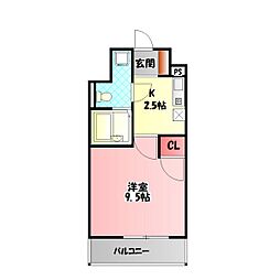 DS太子橋 1Kの間取図画像