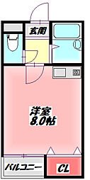 Gワン.ハイツ ワンルームの間取図画像