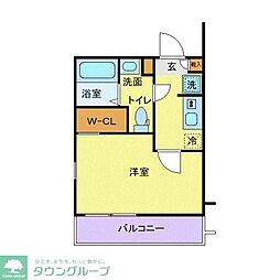 ラフィーナー松戸 1Kの間取図画像