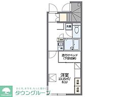 レオパレスアモロッソ 1Kの間取図画像