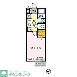 クレールコート 1Kの間取図画像