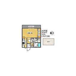 ソルフローラ 1Kの間取図画像