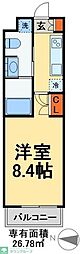 ジェノヴィア八潮 1Kの間取図画像