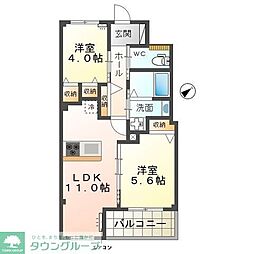 フォルトゥナ 2LDKの間取図画像