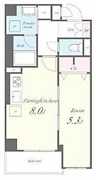 VEGASANWA 1DKの間取図画像
