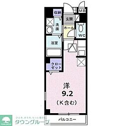 サニーサイド ワンルームの間取図画像