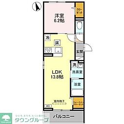 (仮称)D-ROOM大瀬4丁目(SMII) 1LDKの間取図画像