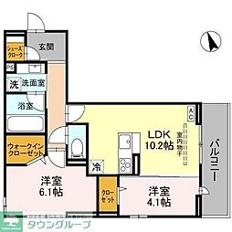 (仮称)D-ROOM大瀬4丁目(SMII) 2LDKの間取図画像