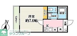 (仮称)キャメル吉川5A 1Kの間取図画像