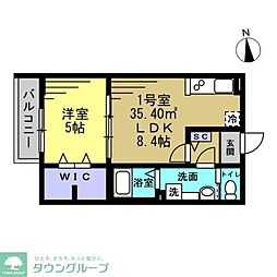 フェニックス南流山 1LDKの間取図画像