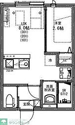 KEIAI RESIDENCE 新柏II 1LDKの間取図画像