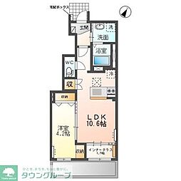 パルクフェルメ 1LDKの間取図画像