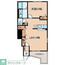 ジューク 1LDKの間取図画像