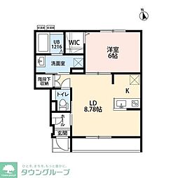Amour Valle Fiume 1LDKの間取図画像