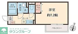 メグリオ柏の葉 1Kの間取図画像