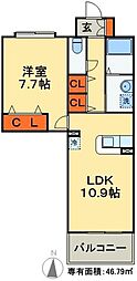 グランドール 1LDKの間取図画像