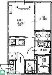 ロイヤルハイツみのり台 1LDKの間取図画像