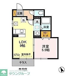 シティハイム 1LDKの間取図画像
