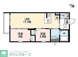 robot home 新松戸東(ロボットホームシンマツドヒガシ) 2LDKの間取図画像