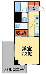 シャイン南流山 1Kの間取図画像