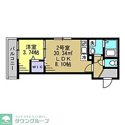 Ajour新松戸03 1LDKの間取図画像