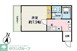 グレース・アオイ 1Kの間取図画像